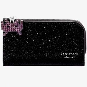 Kate Spade New York Space Invaders X Glitter Patent Small Bifold Wallet NWT